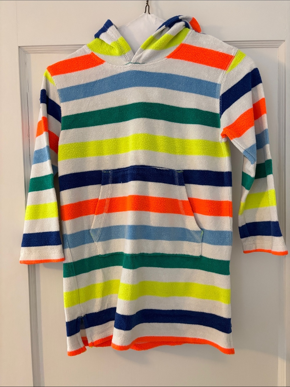 Mini Boden Striped Hooded Terry Swim Cover